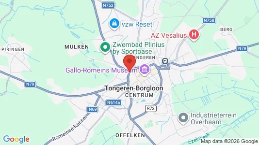 Apartments for rent i Tongeren - kort over placeringen