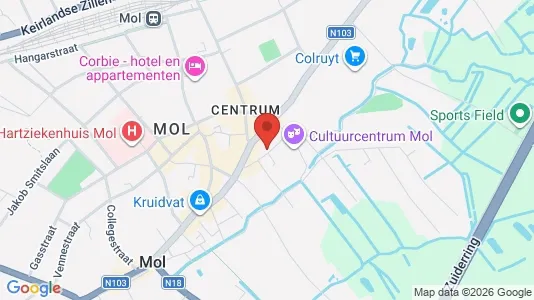 Apartments for rent i Mol - kort over placeringen