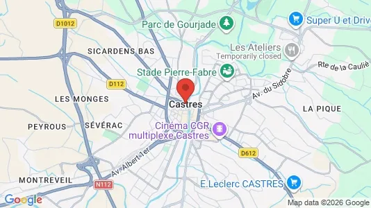 Houses for rent i Castres - kort over placeringen