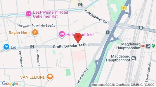 Apartments for rent i Magdeburg - kort over placeringen