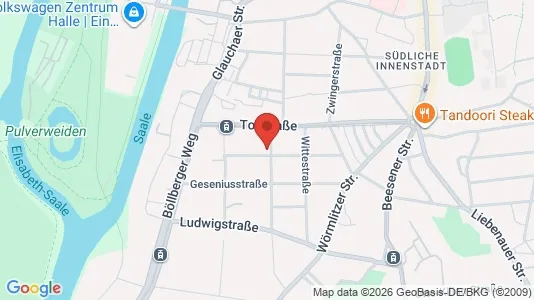 Apartments for rent i Halle (Saale) - kort over placeringen