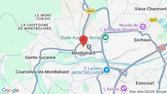 Apartments for rent i Montbéliard - kort over placeringen