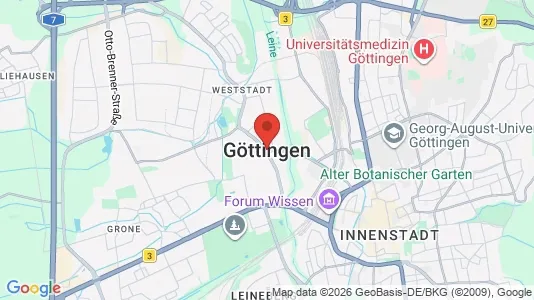 Apartments for rent i Göttingen - kort over placeringen