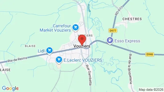 Houses for rent i Vouziers - kort over placeringen