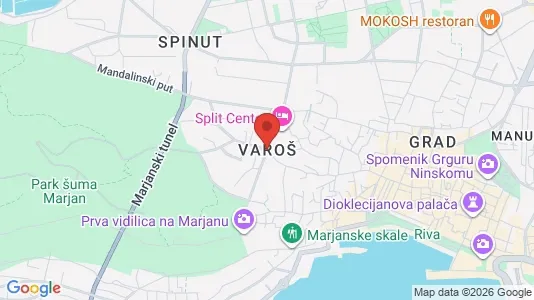 Apartments for rent i Split - kort over placeringen