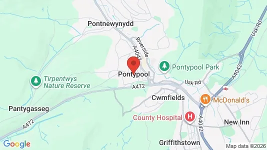 Apartments for rent i Pontypool - Gwent - kort over placeringen