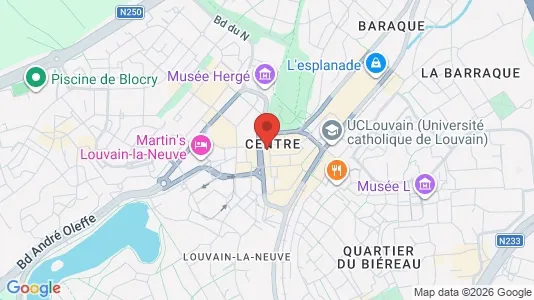 Apartments for rent i Ottignies-Louvain-la-Neuve - kort over placeringen