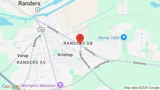 Houses for rent i Randers SØ - kort over placeringen