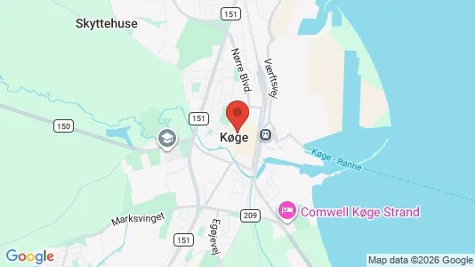 Houses for rent i Køge - kort over placeringen