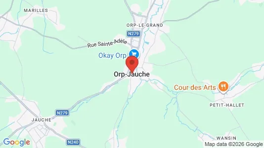 Houses for rent i Orp-Jauche - kort over placeringen