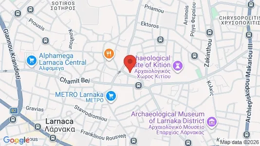 Apartments for rent i Larnaca - kort over placeringen