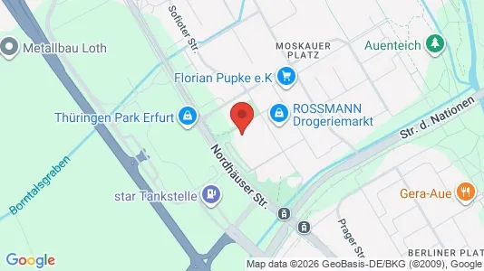 Apartments for rent i Erfurt - kort over placeringen
