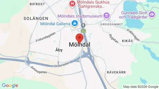 Rooms for rent i Mölndal - kort over placeringen