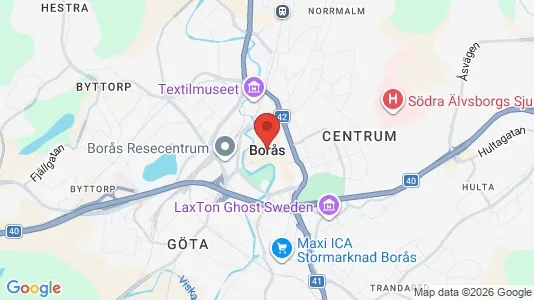 Rooms for rent i Borås - kort over placeringen