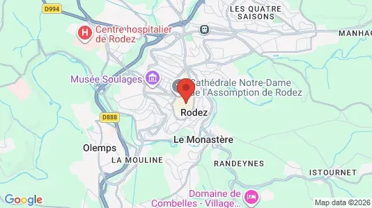 Houses for rent i Rodez - kort over placeringen