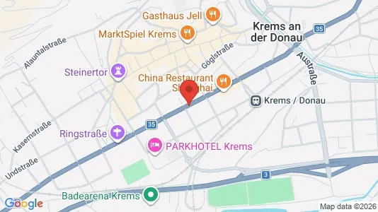 Apartments for rent i Krems an der Donau - kort over placeringen