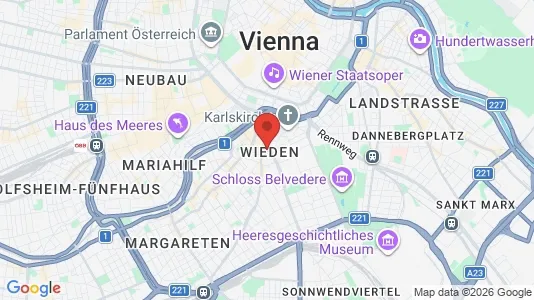 Rooms for rent i Wien Wieden - kort over placeringen