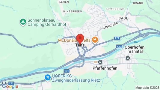 Apartments for rent i Telfs - kort over placeringen