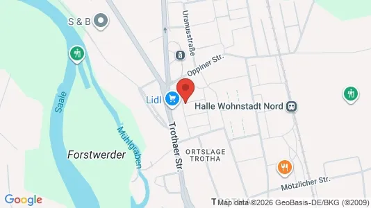 Apartments for rent i Halle (Saale) - kort over placeringen
