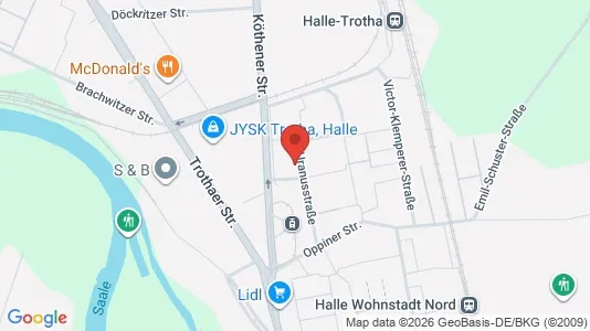 Apartments for rent i Halle (Saale) - kort over placeringen