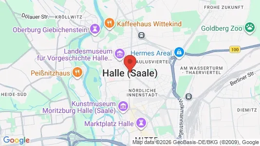 Apartments for rent i Halle (Saale) - kort over placeringen