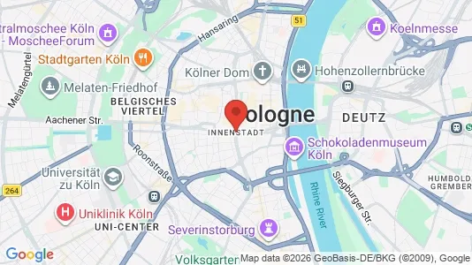 Houses for rent i Cologne Innenstadt - kort over placeringen