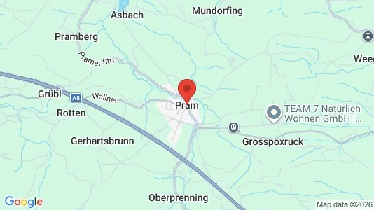 Apartments for rent i Pram - kort over placeringen