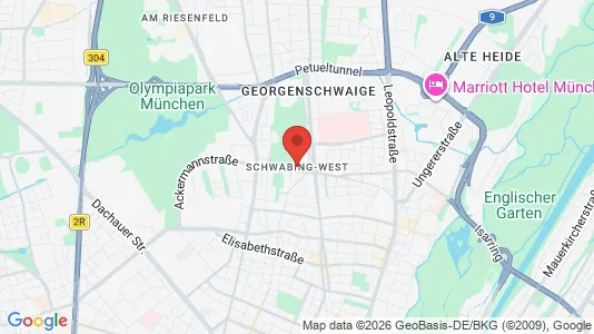 Apartments for rent i Munich Schwabing-West - kort over placeringen