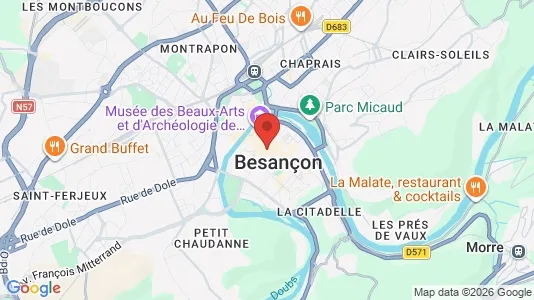 Apartments for rent i Besançon - kort over placeringen