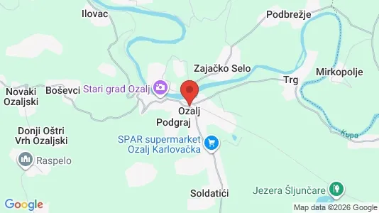 Apartments for rent i Ozalj - kort over placeringen