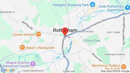 Rooms for rent i Rotherham - South Yorkshire - kort over placeringen