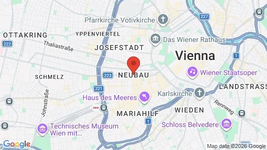 Apartments for rent i Wien Neubau - kort over placeringen