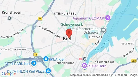 Apartments for rent i Kiel - kort over placeringen
