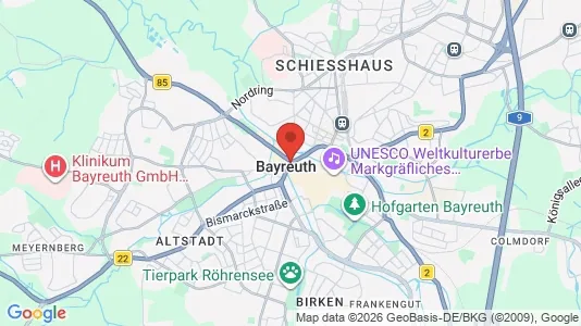 Apartments for rent i Bayreuth - kort over placeringen