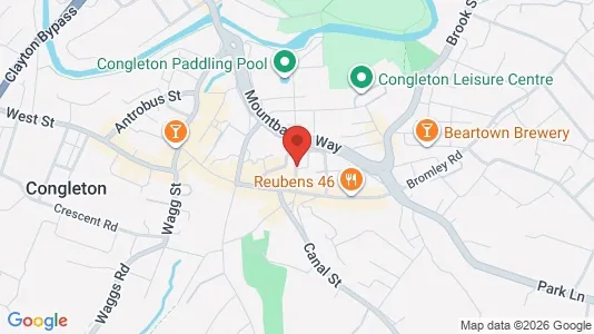 Rooms for rent i Congleton - Cheshire - kort over placeringen