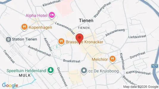 Apartments for rent i Tienen - kort over placeringen