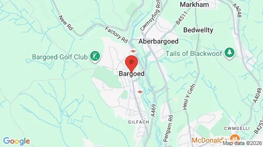 Rooms for rent i Bargoed - Mid Glamorgan - kort over placeringen