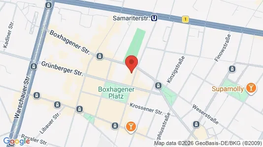 Apartments for rent i Berlin Friedrichshain-Kreuzberg - kort over placeringen