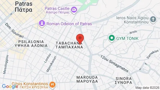 Apartments for rent i Patras - kort over placeringen