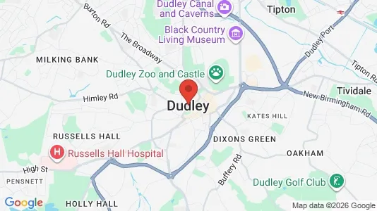 Rooms for rent i Dudley - West Midlands - kort over placeringen