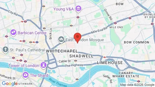Rooms for rent i London E1 - kort over placeringen