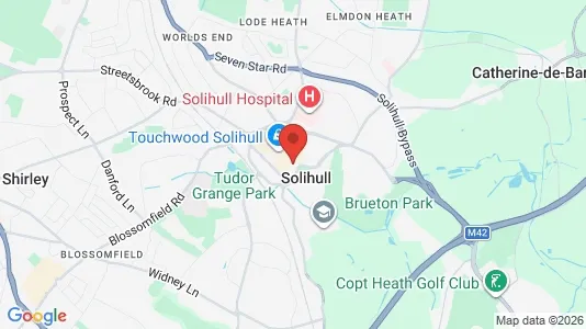 Rooms for rent i Solihull - West Midlands - kort over placeringen