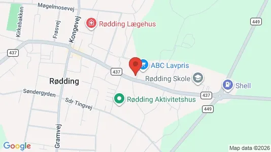Apartments for rent i Rødding - kort over placeringen