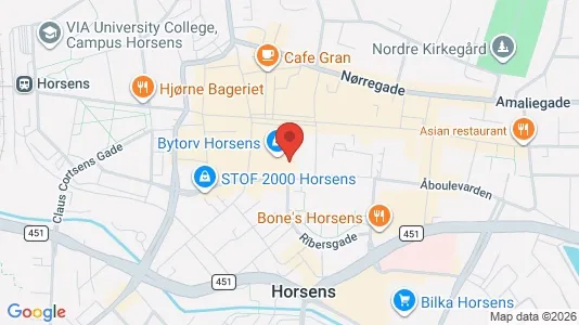 Apartments for rent i Horsens - kort over placeringen