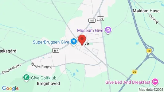 Apartments for rent i Give - kort over placeringen