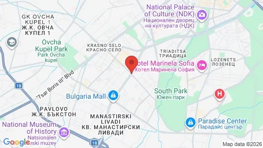 Apartments for rent i Sofia Krasno selo - kort over placeringen