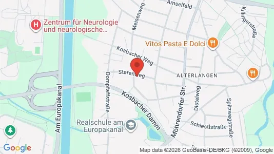 Rooms for rent i Erlangen - kort over placeringen