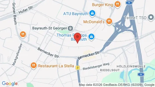 Apartments for rent i Bayreuth - kort over placeringen