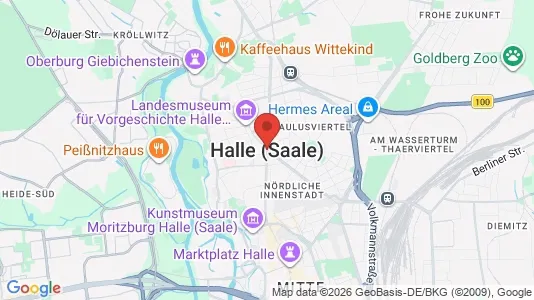 Apartments for rent i Halle (Saale) - kort over placeringen