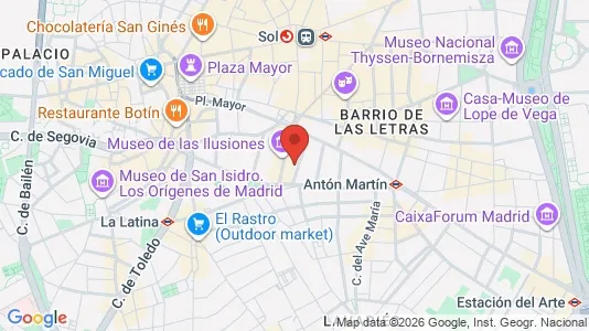 Apartments for rent i Madrid Centro - kort over placeringen